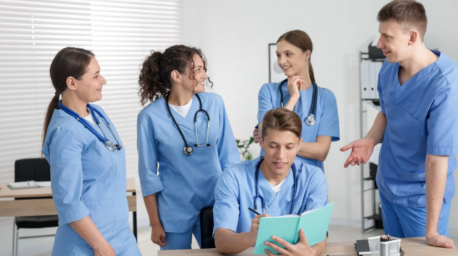 shared governance nursing team discussing practice improvement strategies