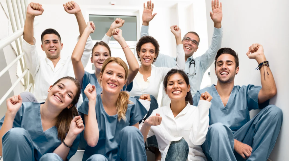 Nursing team celebrating together after working with Creative Health Care Management (CHCM) | CHCM
