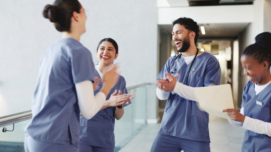 Nurses celebrating together during Nurses Week appreciation event in a hospital setting | Creative Health Care Management