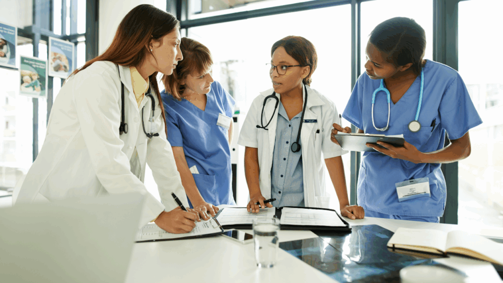 Health care team demonstrating accountability and teamwork during patient care