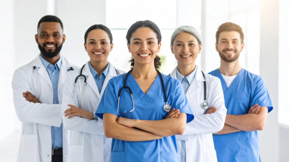 Health care leaders engaging in professional governance discussion to align accountability and outcomes.