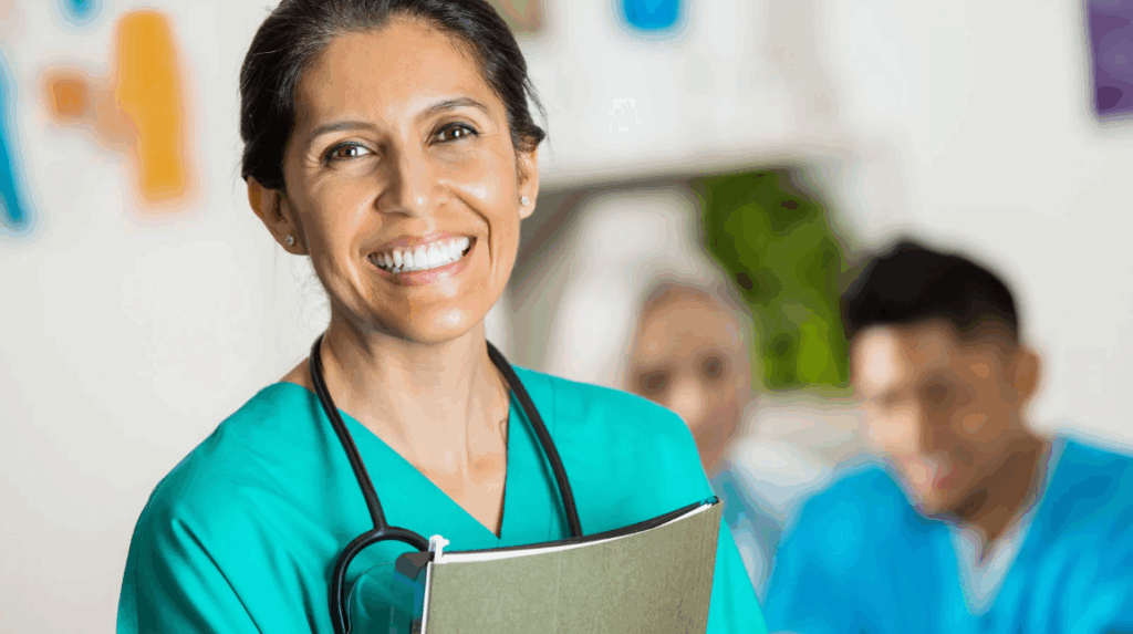 Nurses engaging in professional development activities to support competency growth and empower unit-based council participation.