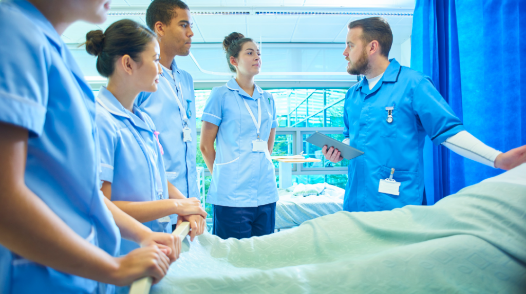 nurses collaborating in a psychologically safe clinical environment