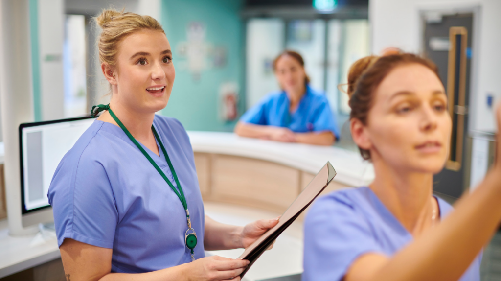 Nurse manager supporting team engagement and development 