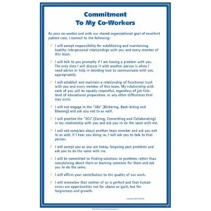 Commitment to My Co-Workers© Health Care Oversize Poster - 18.5 x 25 in