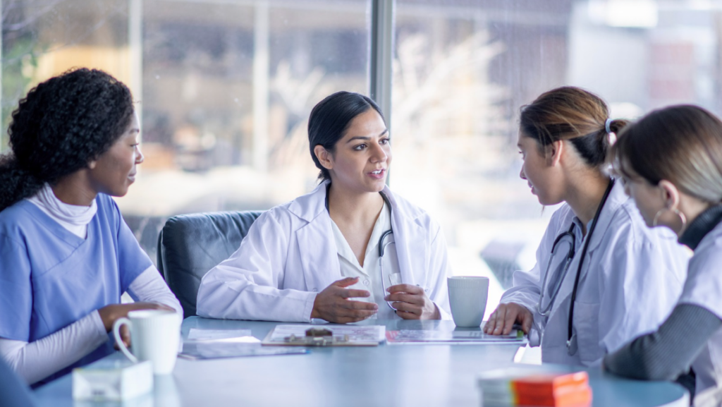 nursing leaders discussing workplace culture and communication
