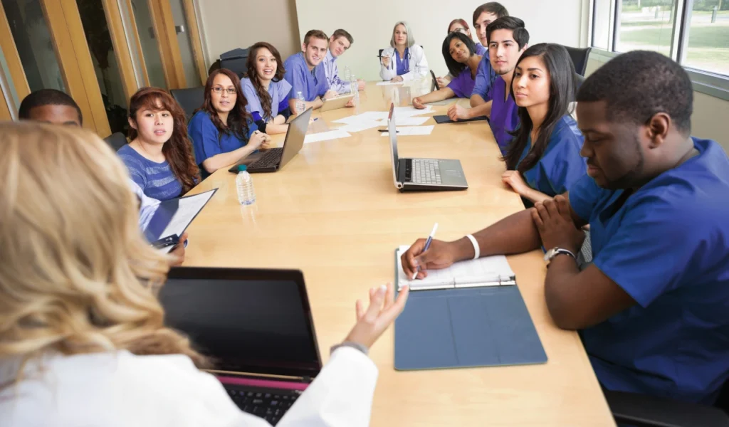 Professional nurses participating in shared governance and clinical decision-making. | CHCM 