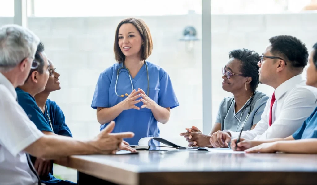 Clinical nurse sharing examples of nursing practice with Magnet® appraisers | CHCM