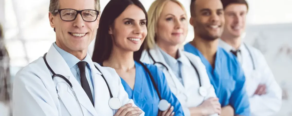 Health care team demonstrating nursing excellence in a Magnet hospital